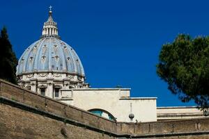 cupola di il papale basilica di st. Peter nel il Vaticano visto a partire dal il viale vaticano foto