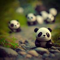 cartone animato panda illustrazione ai generativo foto