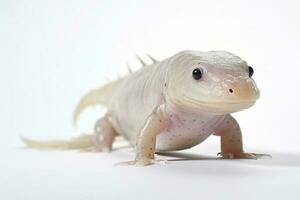 carino Axolotl su un' bianca sfondo. generativo ai. foto
