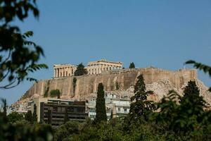 il antico acropoli a Atene città centro foto