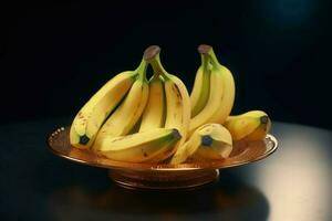 succoso delizioso Banana bugie su un' bellissimo piatto, ai generato foto