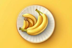 succoso delizioso Banana bugie su un' bellissimo piatto, ai generato foto