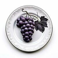 succoso delizioso uva bugie su bellissimo piatto, ai generato foto