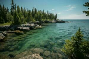 pino albero isola parco. creare ai foto