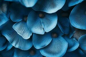 blu fungo foresta sfondo. creare ai foto