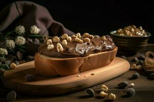 pane cioccolato crema noccioline. creare ai foto