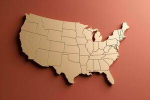 Stati Uniti d'America carta geografica. creare ai foto