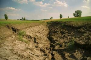 suolo agricoltura erosione clima modificare. creare ai foto