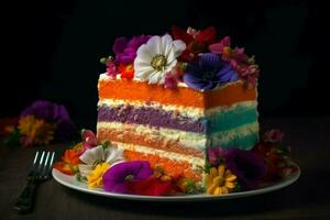 torta colorato fetta. creare ai foto