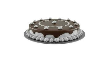 Immagine di un' bellissimo cioccolato torta decorato con crema. 3d rendere foto