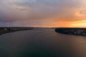 il tacoma Narrows a tramonto foto