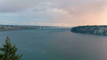 il tacoma Narrows a tramonto foto