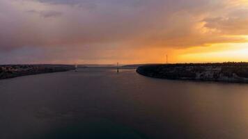 il tacoma Narrows a tramonto foto