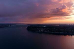 il tacoma Narrows a tramonto foto