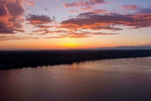 il tacoma Narrows a tramonto foto