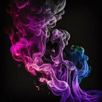 colorato Fumo con viola e blu colori foto