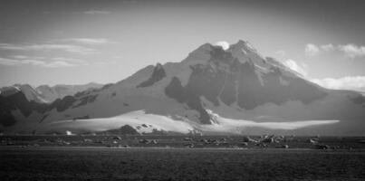 mare e montagne paesaggio nel Antartide foto