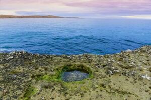 costiero paesaggio con scogliere nel penisola Valdes, mondo eredità luogo, patagonia argentina foto