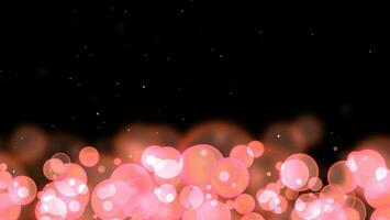 cerchio bolle splendore rosa casuale dimensione con bianca stelle su il nero isolato foto