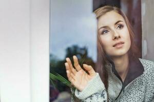 bellissimo donna nel inverno Abiti foto