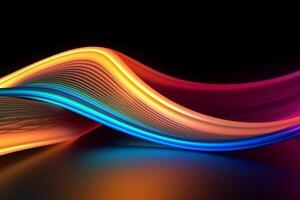 astratto futuristico sfondo con raggiante neon in movimento alto onda Linee sfondo, ai generativo foto