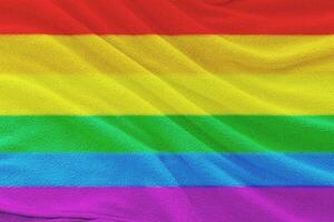 tessuto ondulato bandiera di lgbt orgoglio. concetto di il la libertà amore. foto