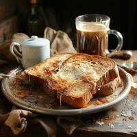 crostini e caffè Immagine fotografia fatto di ai generato foto