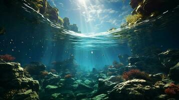ambiente sotto il mare ai generativo foto