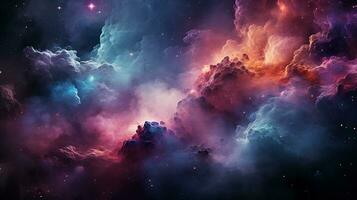 galassia e nebulosa foto con viola e rosa colore tono, iper realistico fatto di ai generato