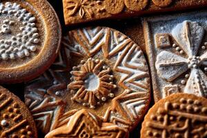 biscotti con in polvere zucchero. ai generativo foto