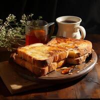 crostini e caffè Immagine fotografia fatto di ai generato foto