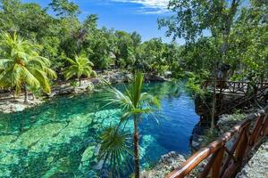 destinazione turistica del messico, grotte e piscine di cenote casa tortuga vicino a tulum e playa del carmen foto