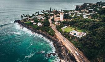 veduta aerea della costa nord, oahu, hawaii foto