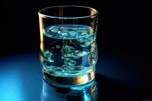 bicchiere di puro acqua su cucina tavolo. generativo ai foto