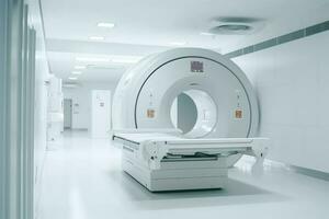 ct scansione. magnetico risonanza l'imaging macchina. informatizzato assiale tomografia scansione. raggi X calcolato gatto medico e scienza attrezzatura. generativo ai foto