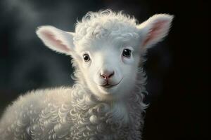 ritratto di un' bambino agnello. generativo ai foto