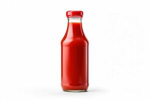 bottiglia di ketchup, un' popolare a base di pomodoro condimento Usato per migliorare il gusto di vario piatti, isolato su un' bianca sfondo foto