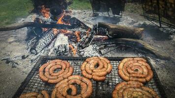 barbecue, salsiccia e mucca costole, tradizionale argentino cucina foto