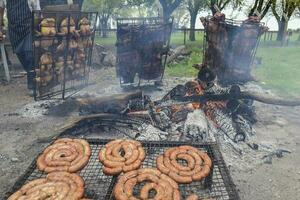 barbecue, salsiccia e mucca costole, tradizionale argentino cucina foto