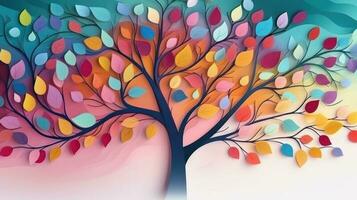 autunno albero con colorato le foglie foto
