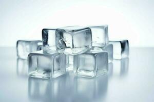 liscio ghiaccio cubi sfondo. creare ai foto