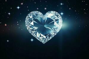 diamante cuore gemma sfondo. creare ai foto