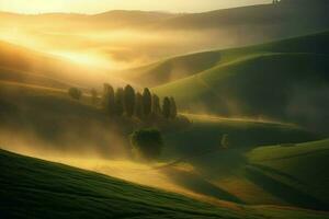 montagna verde paesaggio. creare ai foto