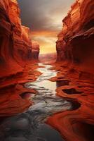 sbalorditivo superiore Visualizza di il sole al di sopra di un' rosso deserto. ai generativo foto