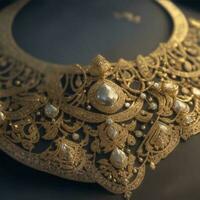 design un' collana con oro e quadri e uso Arabo cultura foto