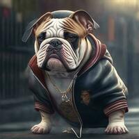 bulldog, strada Abiti illustrazione foto