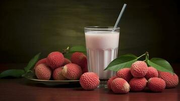 lychee succo ai generato foto