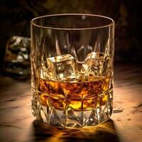 Whisky nel bicchiere ai generato foto