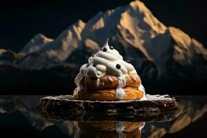 delizioso mont blanc buio sfondo con vuoto spazio per testo foto