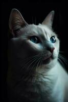 ritratto di un' bianca gatto creato utilizzando generativo ai foto